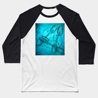 Textured ribbons in aqua blue Baseball T-Shirt